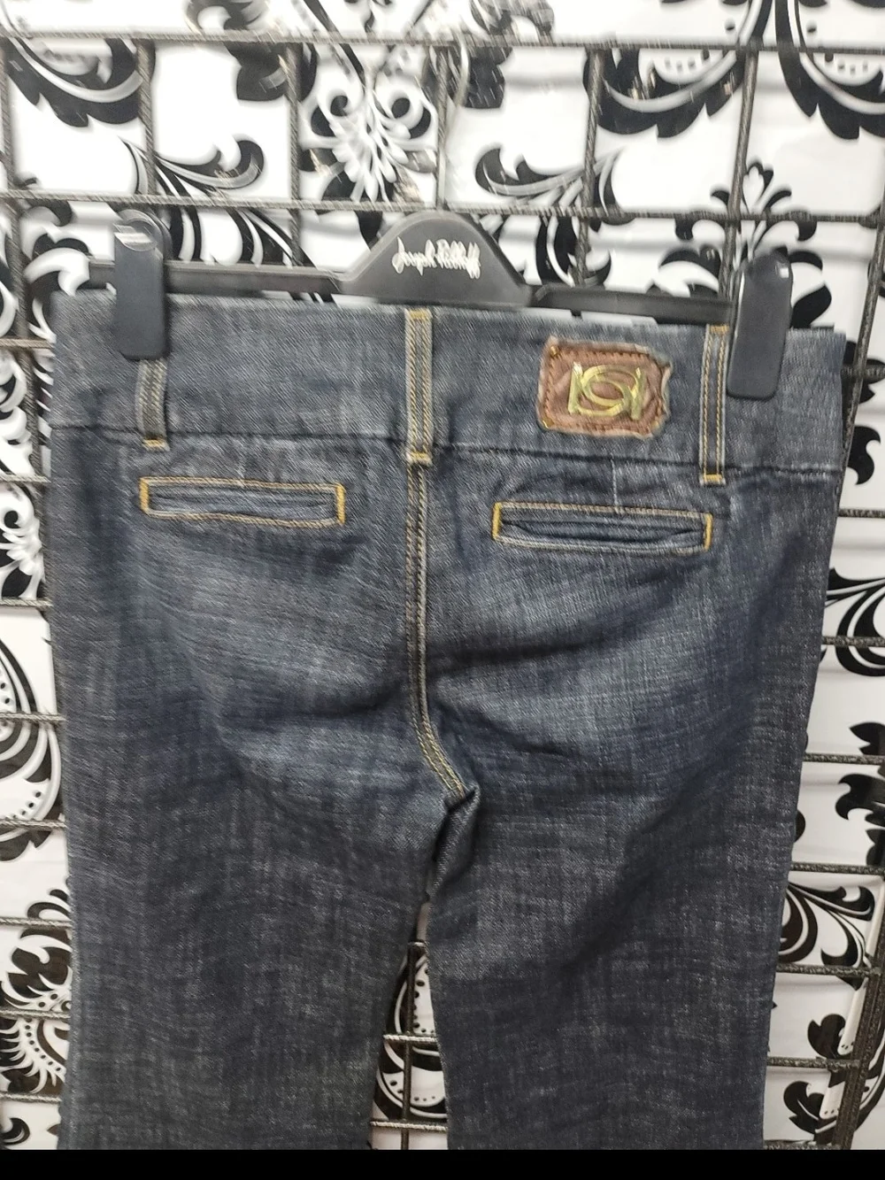 bebe Dark Blue Flared Wide-Leg Jeans - Picture 4 of 5